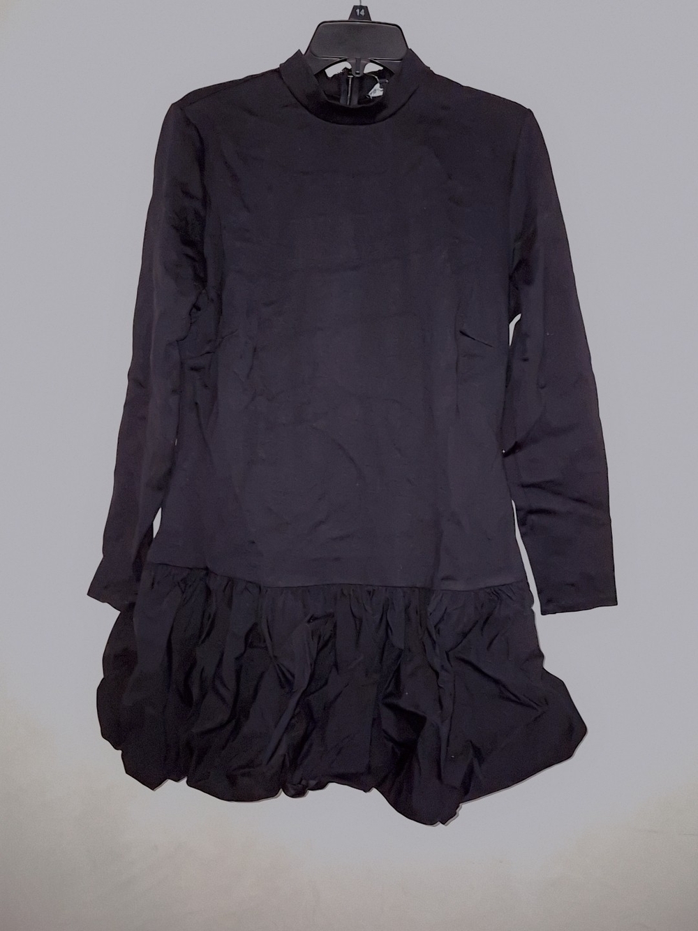Fashion Nova Black Long Sleeve Ruffle Dress